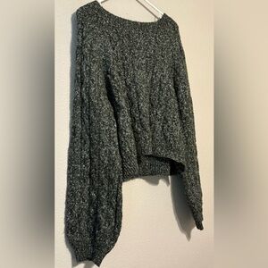 Cozy Textured Charcoal Oversized Knit Sweater